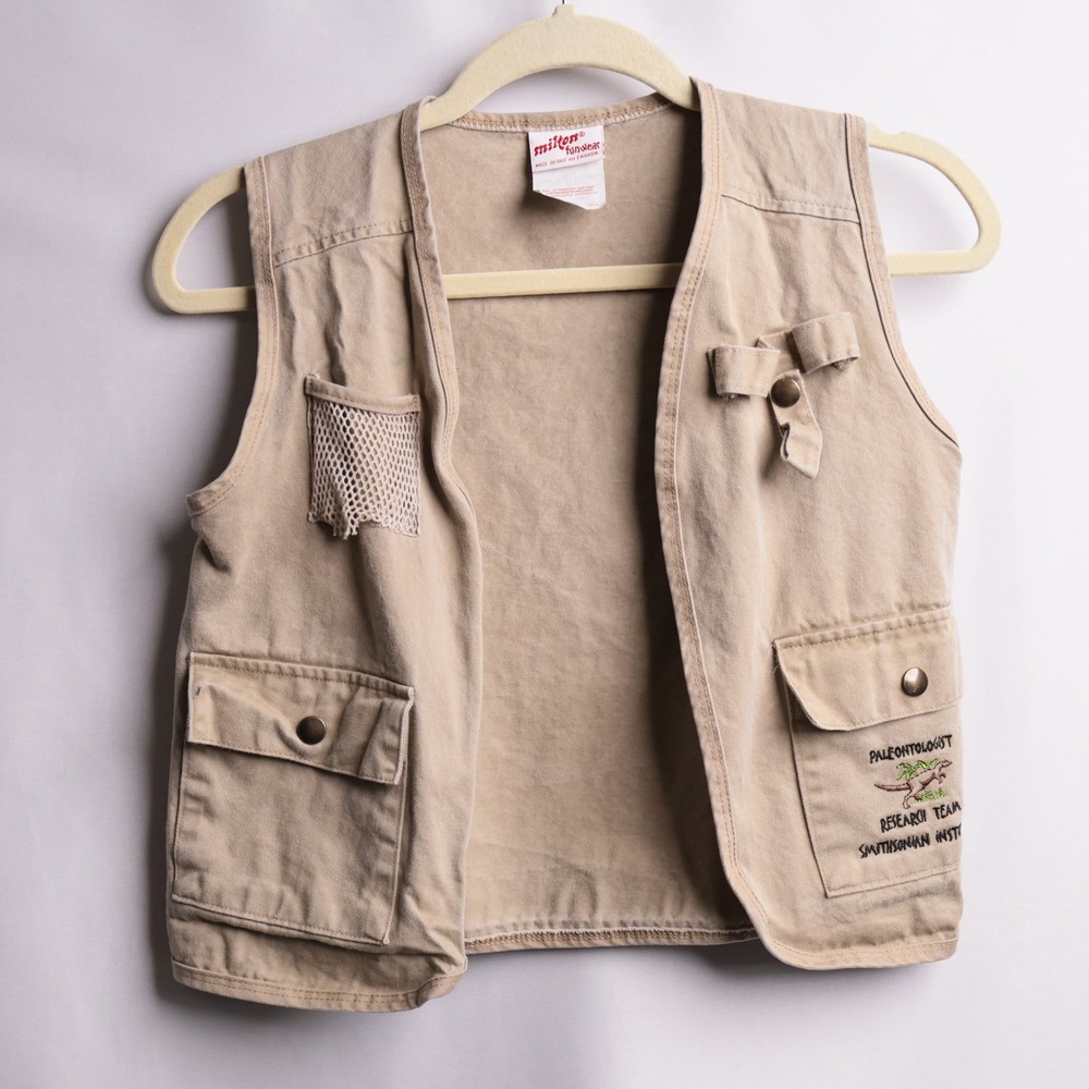Milton Funwear Kids Paleontologist Research Team Smithsonian‎ Vest Tan Size 8